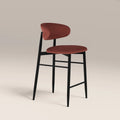 Halston Kitchen Stool | Rust Red Sustainable Velvet & Black