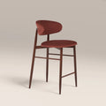 Halston Kitchen Stool | Rust Red Sustainable Velvet & Walnut