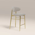 Halston Kitchen Stool | Speckled Stone Sustainable Boucle & Brass