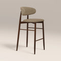 Halston Bar Stool | Latte Sustainable Fabric & Walnut