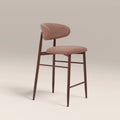 Halston Bar Stool | Blush Pink Sustainable Velvet & Walnut