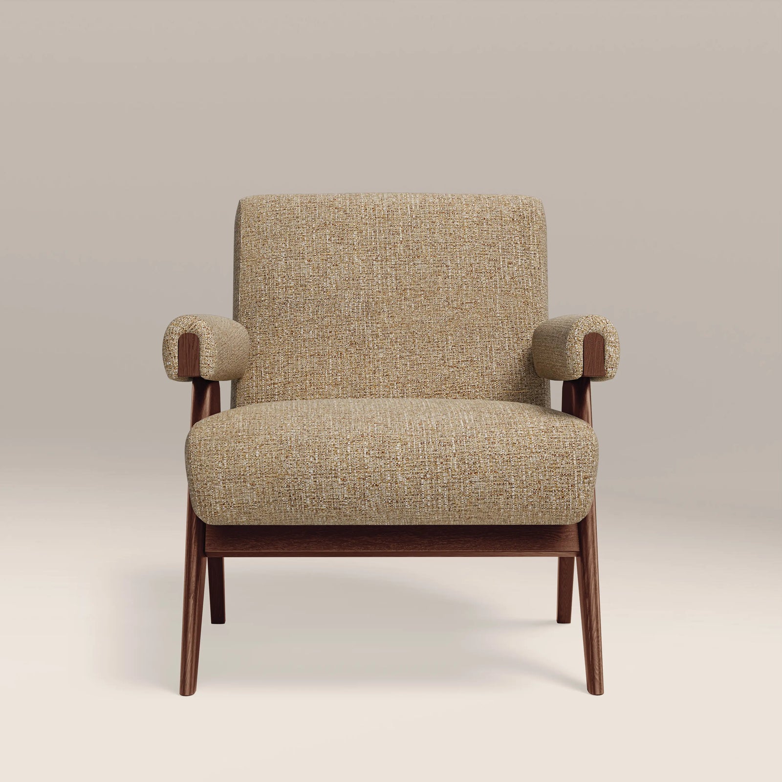 Cary Accent Chair | Speckled Latte Boucle & Walnut