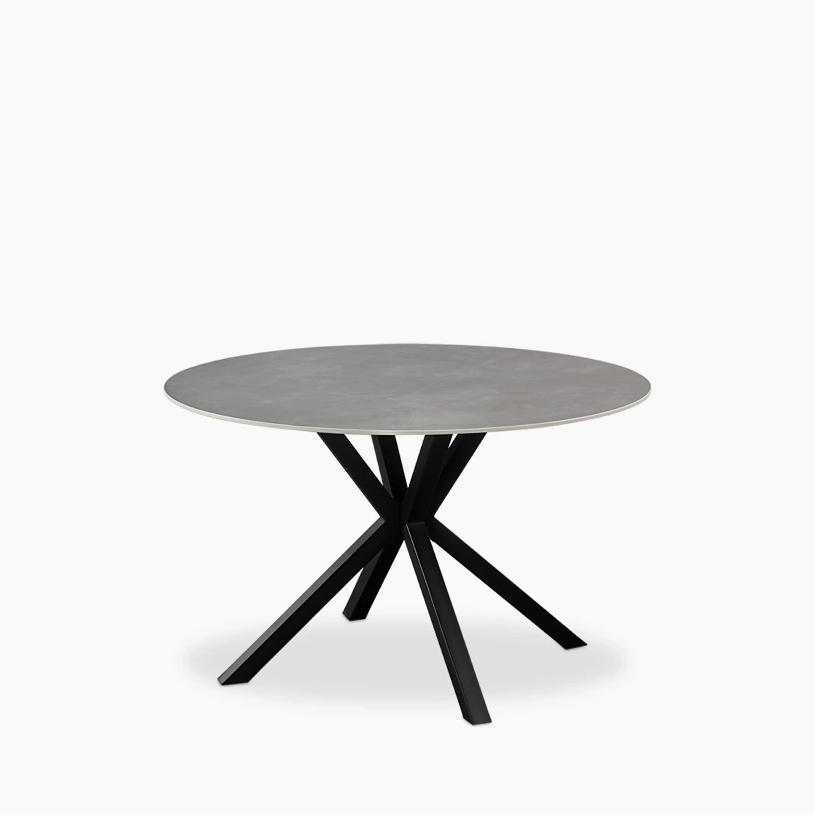 Sawyer 4 Seat Round Dining Table | Grey Ceramic & Black