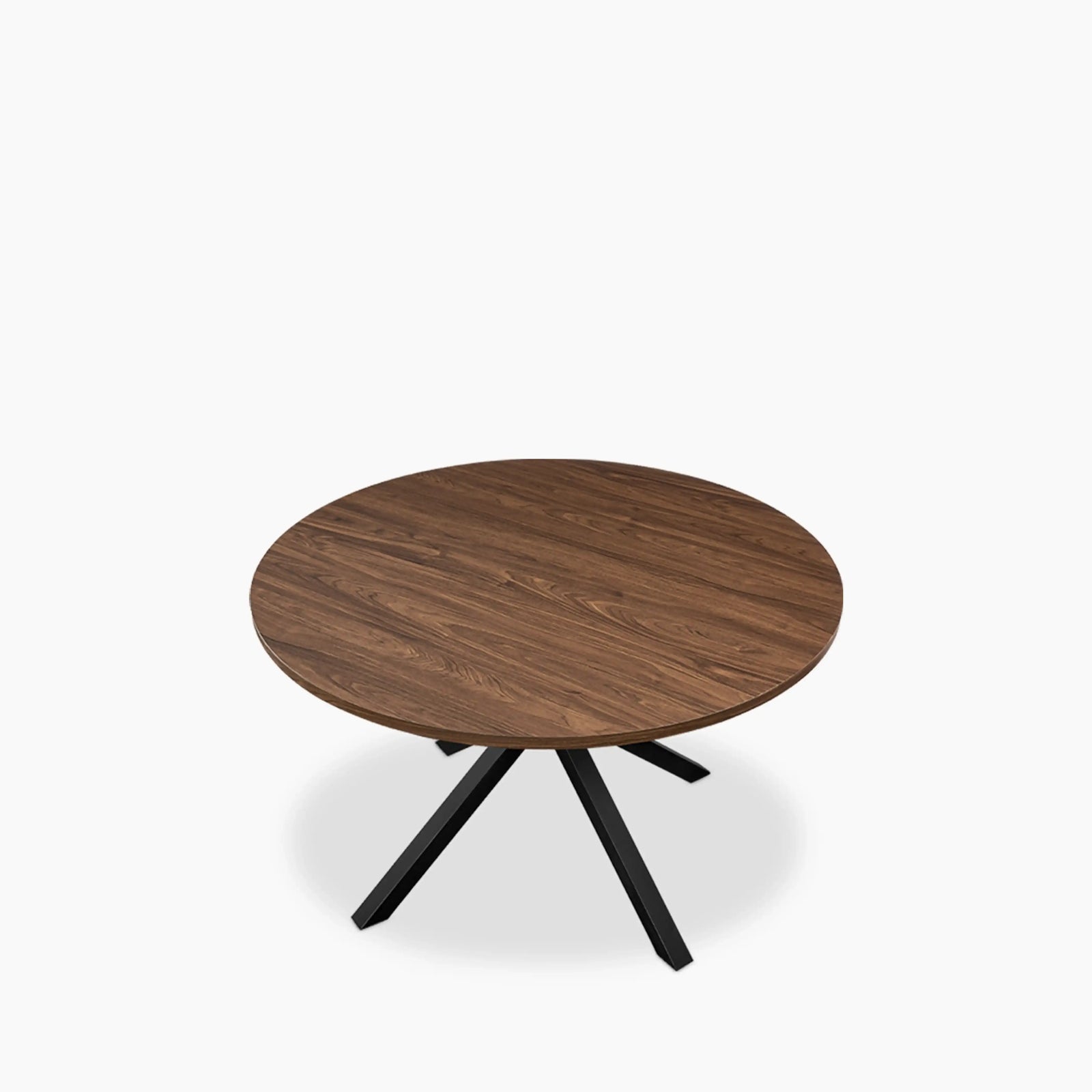 Sawyer 4 Seat Round Wooden Dining Table | Walnut & Blackyer