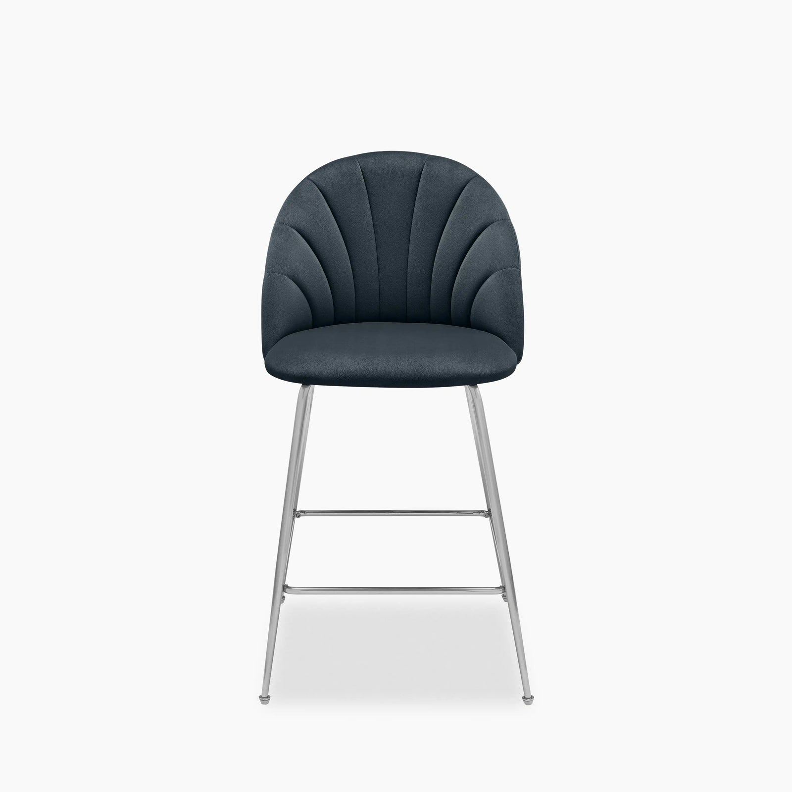 Sylvia Kitchen Stool | Ink Grey Sustainable Velvet