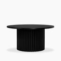 Medby Round Coffee Table | Black Marble & Black Mango Wood