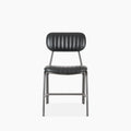 Boston Dining Chair | Black Faux Leather & Gunmetal