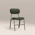 Boston Dining Chair | Dark Green Faux Leather & Gunmetal