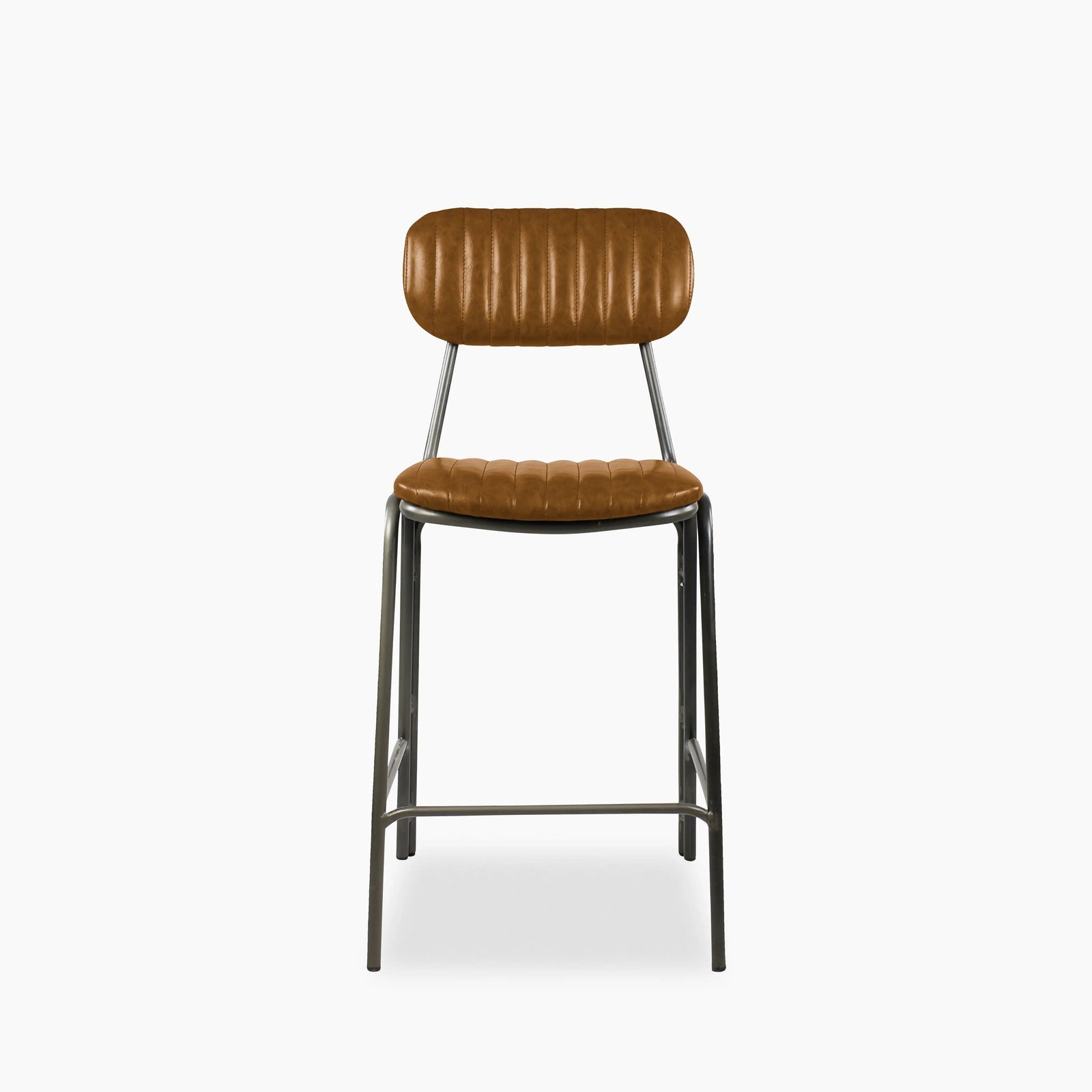 Boston Kitchen Stool | Tan Faux Leather & Black