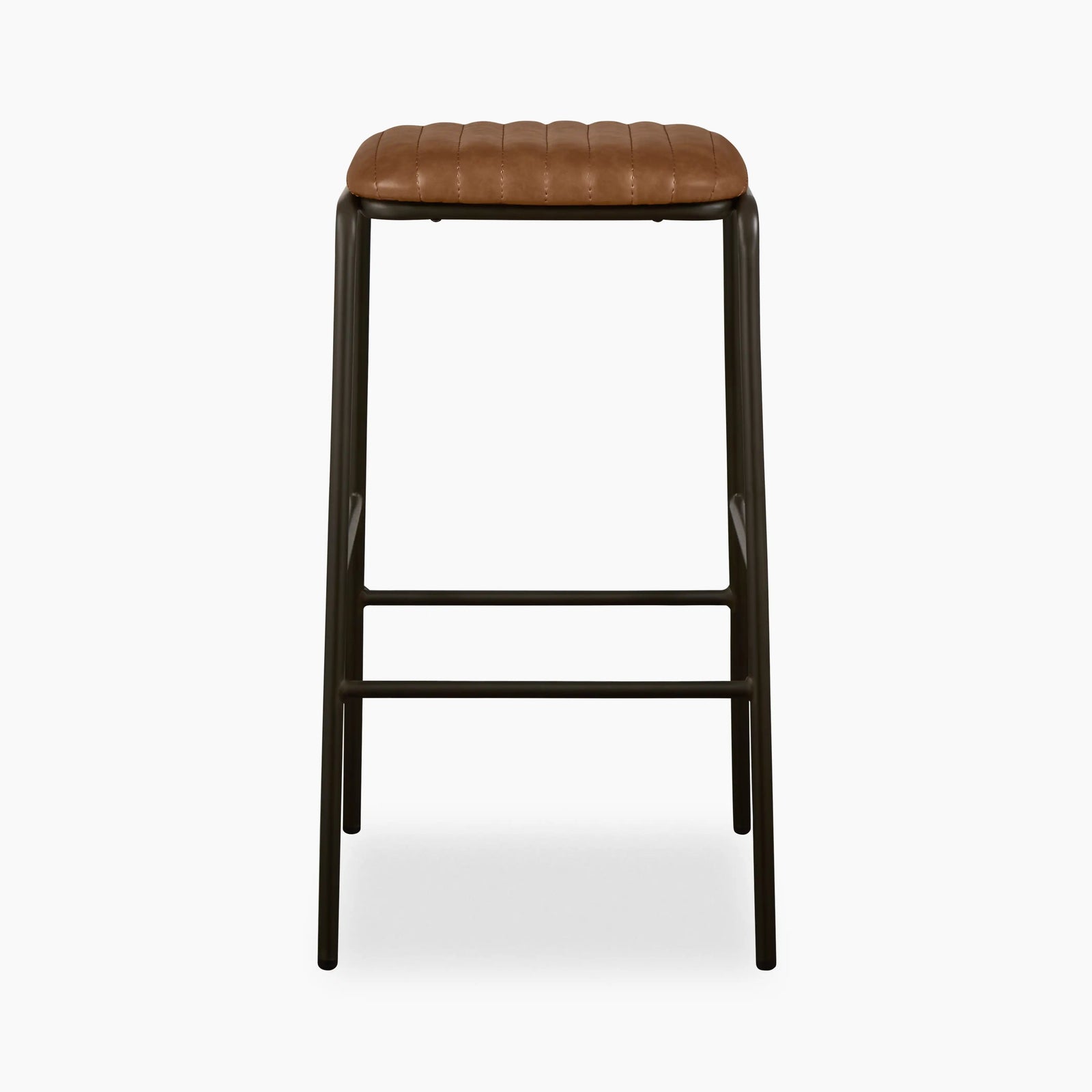Boston Bar Stool | Vintage Tan Faux Leather & Black