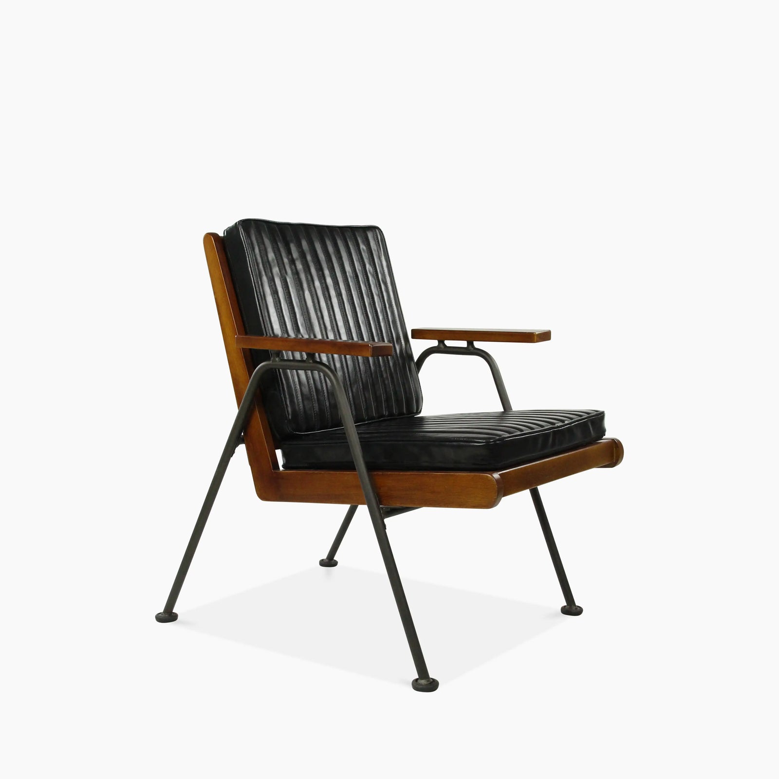 Wickham Armchair | Vintage Black Faux Leather & Black