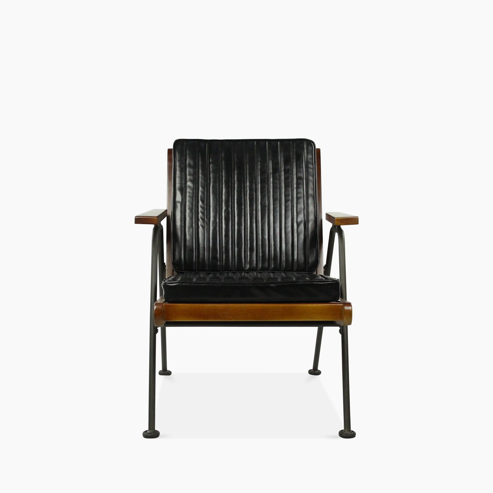 Wickham Armchair | Vintage Black Faux Leather & Black