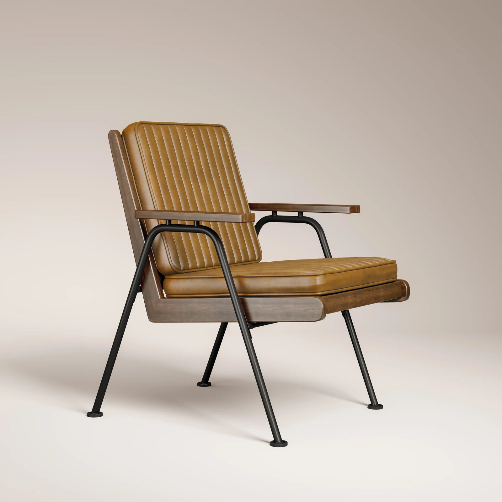 Wickham Armchair | Brown Faux Leather & Black