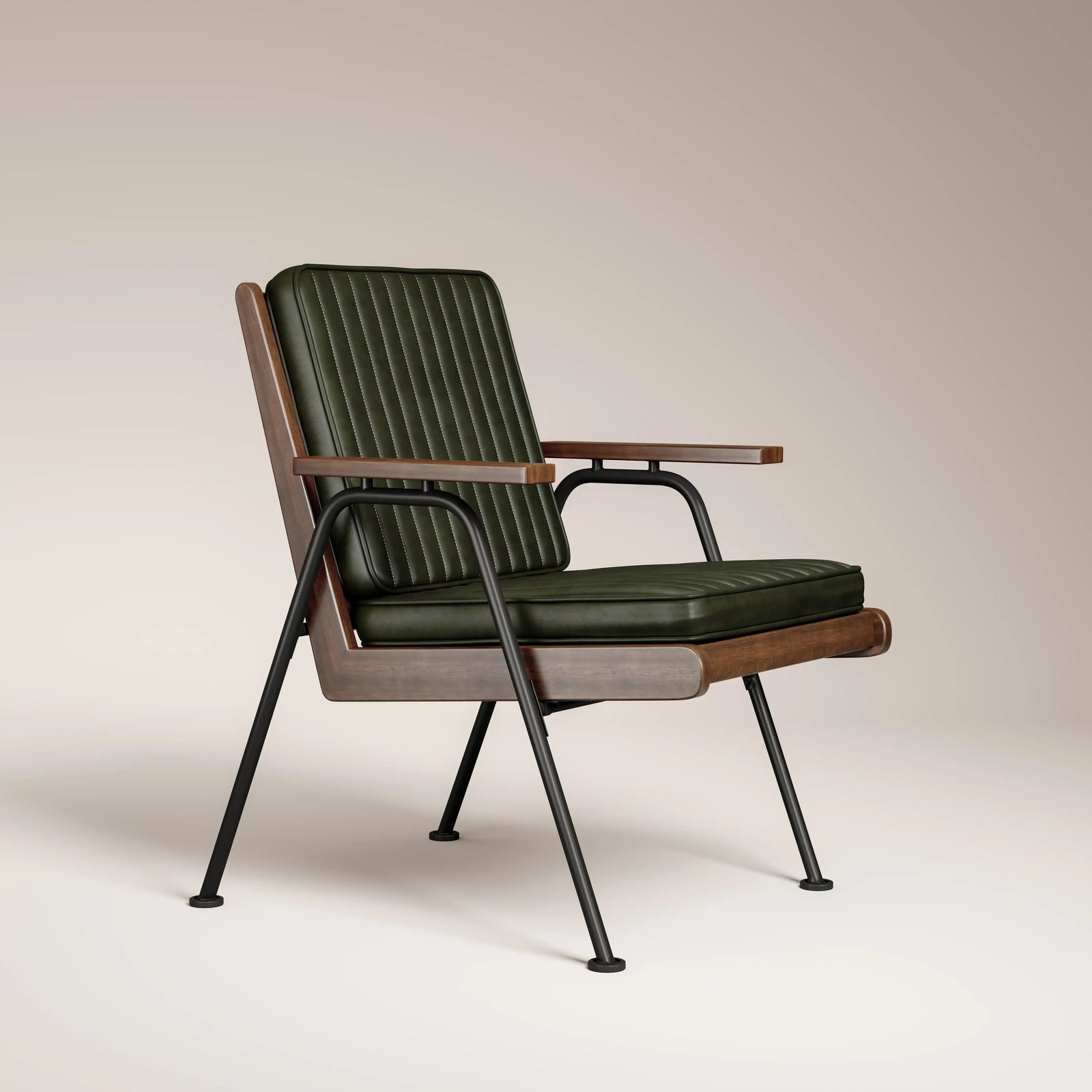 Wickham Armchair | Green Faux Leather & Black