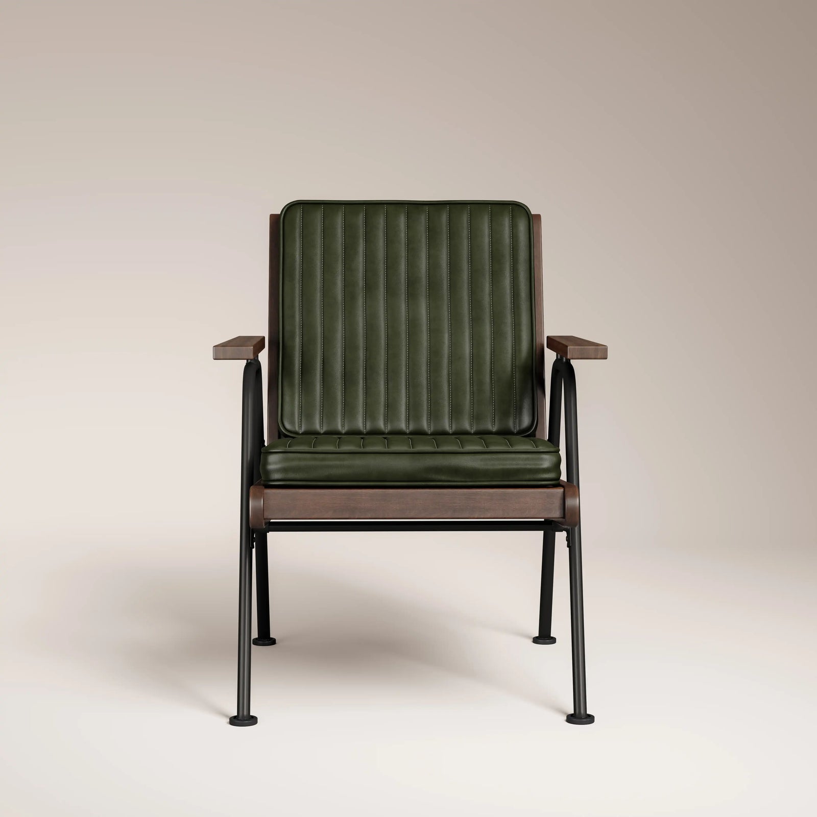 Wickham Armchair | Green Faux Leather & Black