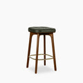 Winchester Kitchen Stool | Vintage Green Faux Leather & Walnut