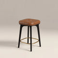 Winchester Kitchen Stool | Tan Faux Leather & Black