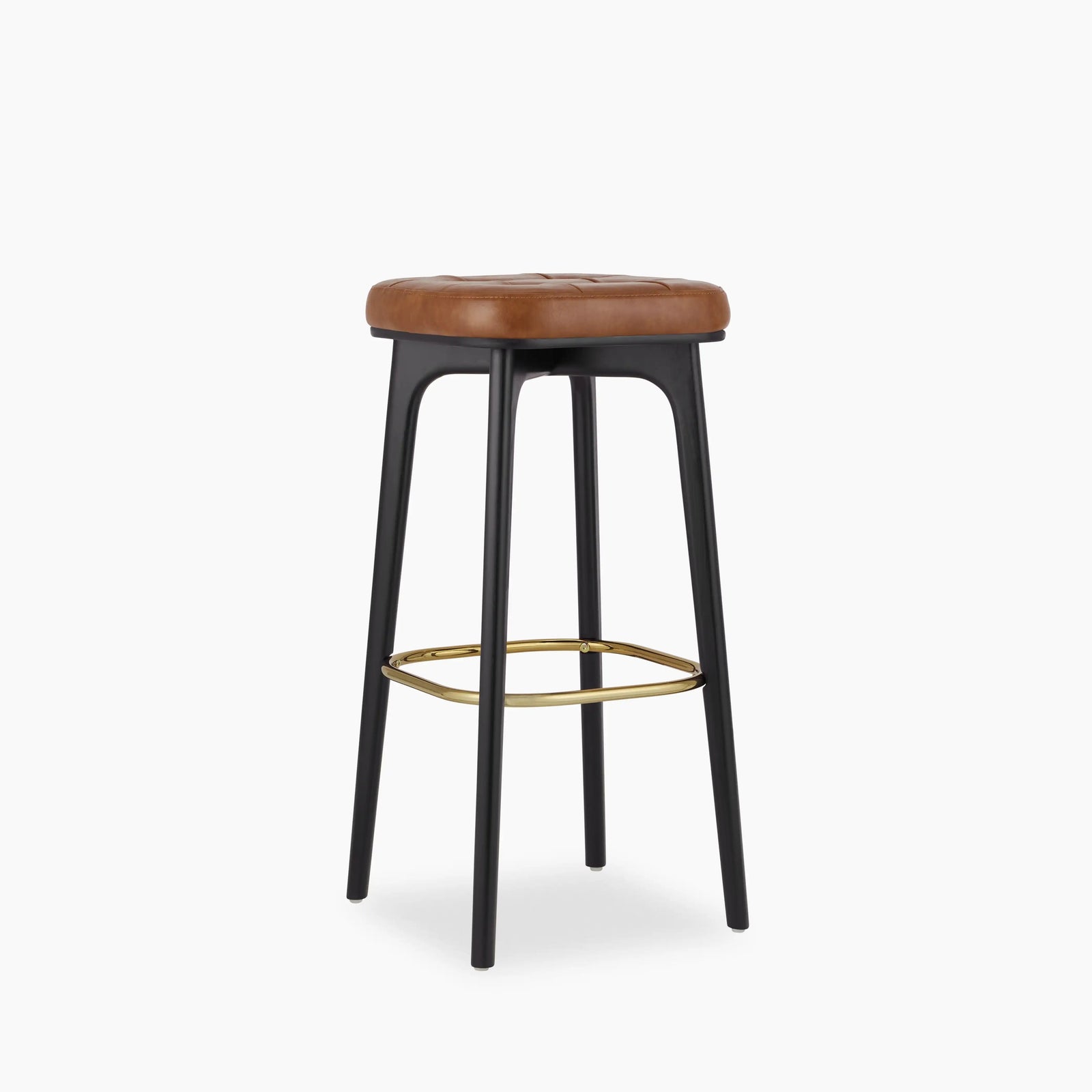 Winchester Bar Stool | Tan Faux Leather & Black