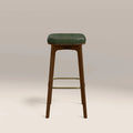 Winchester Bar Stool | Vintage Green Faux Leather & Walnut