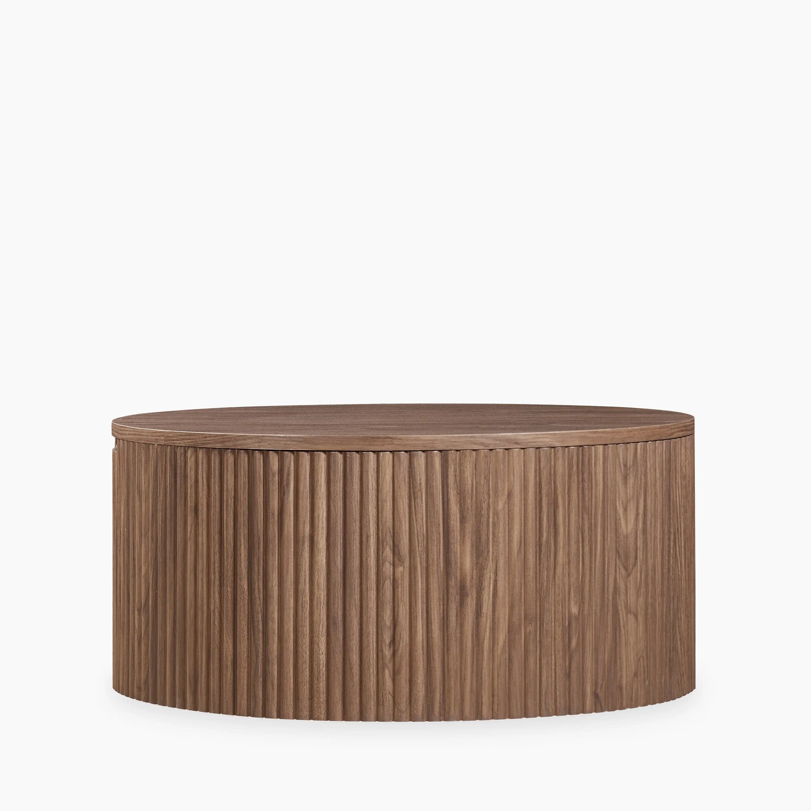 Brey Round Wooden Storage Coffee Table | Walnut