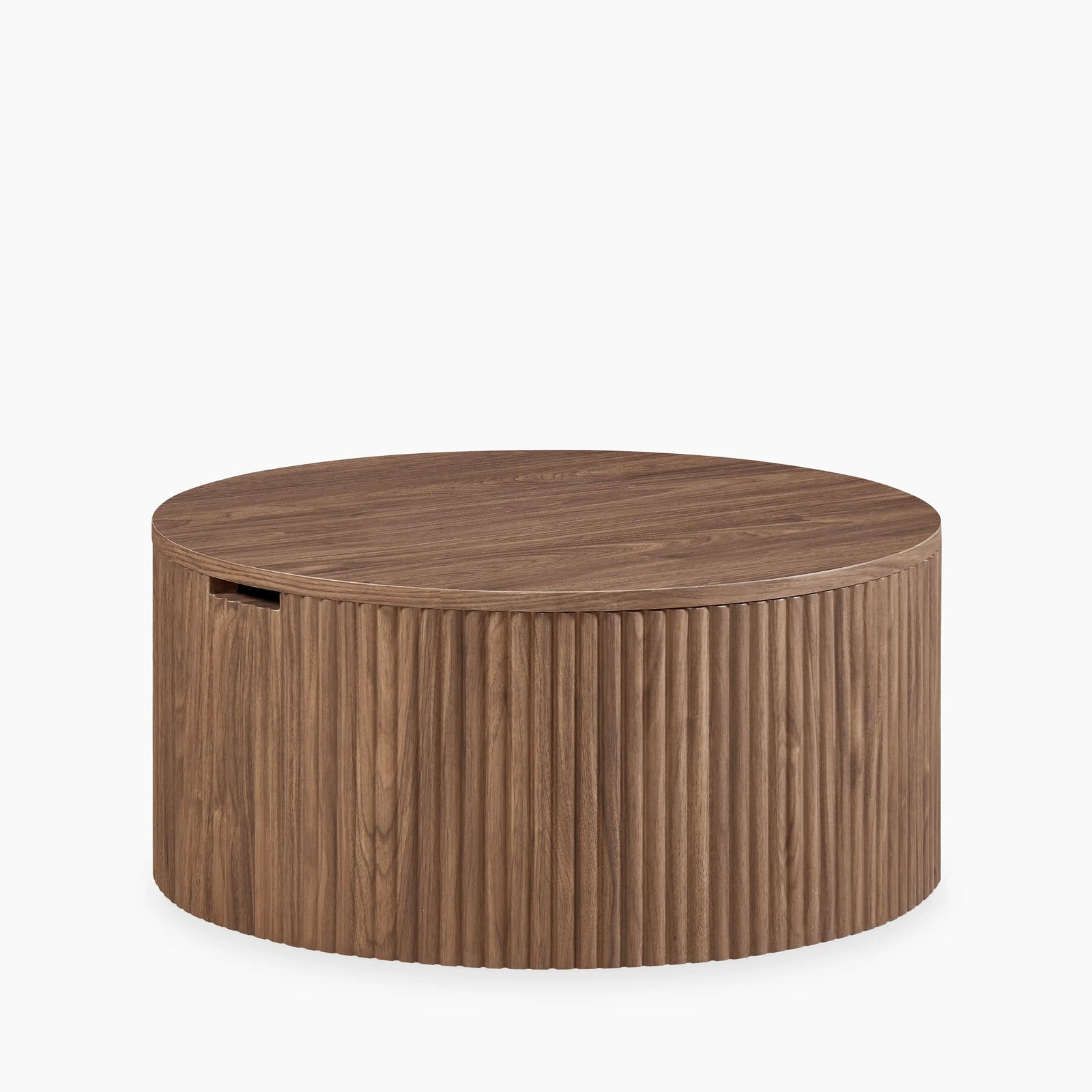 Brey Round Wooden Storage Coffee Table | Walnut