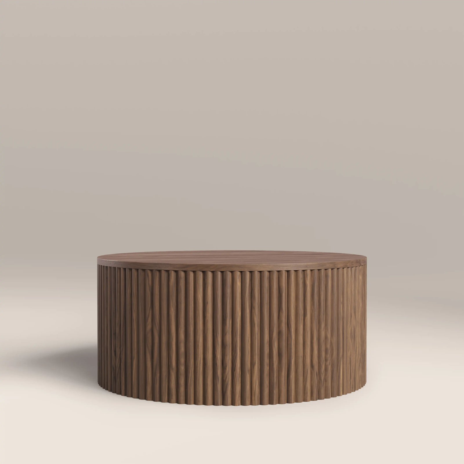 Brey Round Wooden Storage Coffee Table | Walnut