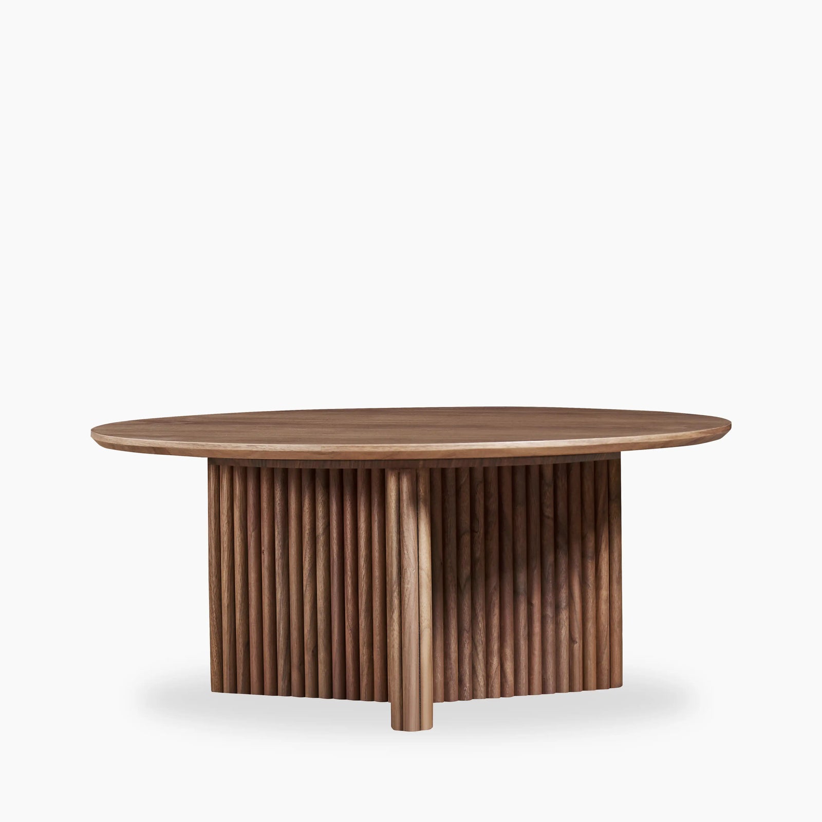 Caleb Round Wooden Coffee Table | Walnut