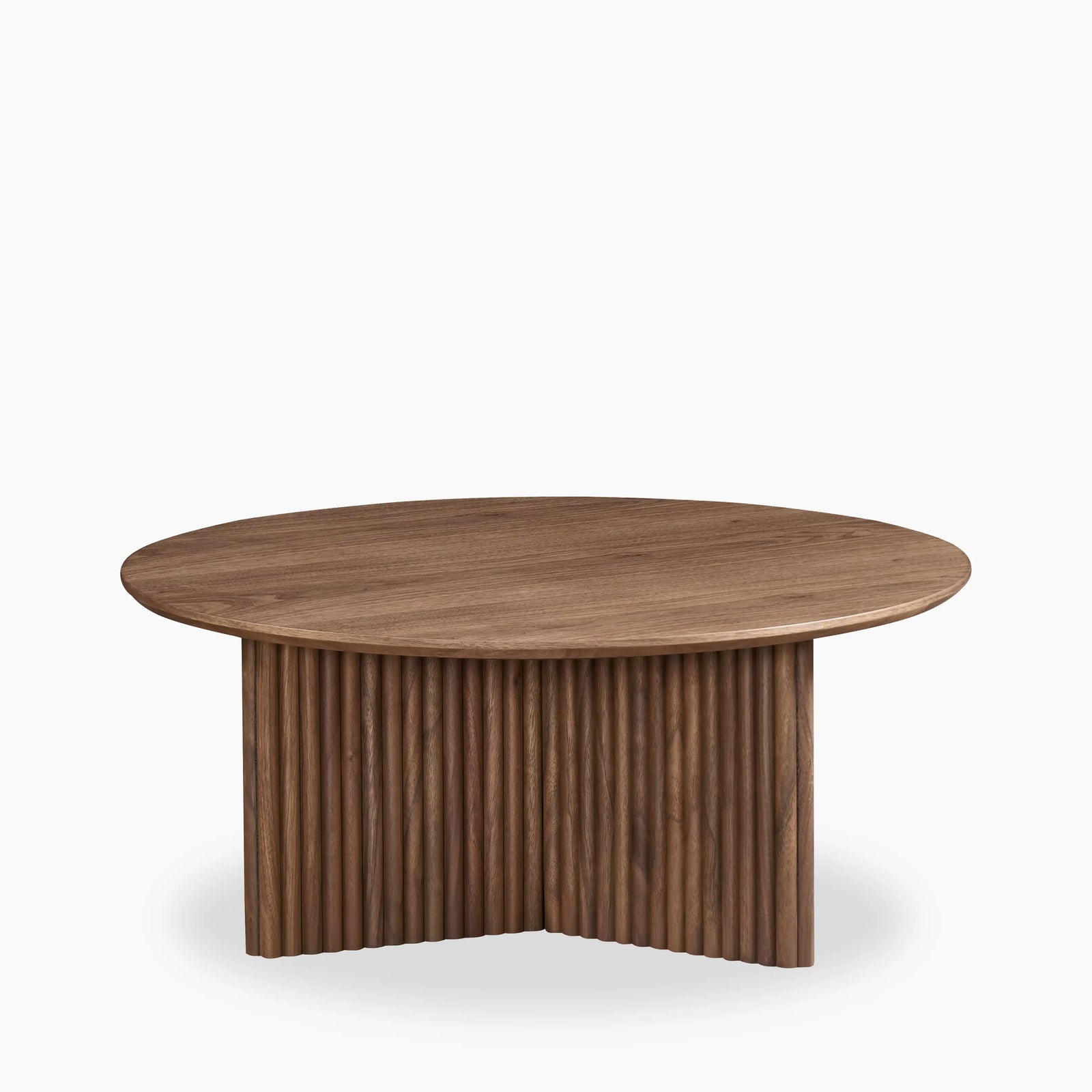Caleb Round Wooden Coffee Table | Walnut