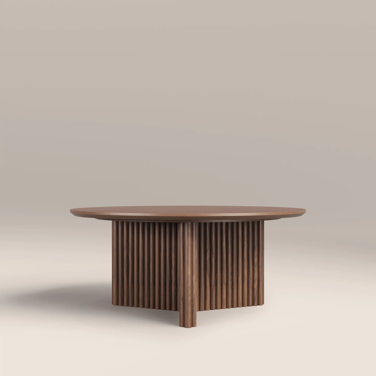 Caleb Round Wooden Coffee Table | Walnut