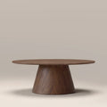 Finnley Oval Wooden Coffee Table | Walnut