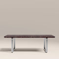 Gio Rectangle Coffee Table | Burgundy Rosso Levanto Marble & Chrome