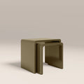 Barney Set of 2 Rectangle Nesting Side Tables | High Gloss Olive Green