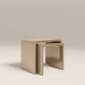 Barney Set of 2 Rectangle Nesting Side Tables | High Gloss Taupe