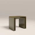 Barney Set of 2 Rectangle Nesting Side Tables | High Gloss Olive Green
