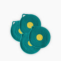 Penn Set of 4 Round Placemats | Green & Yellow