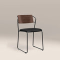 Kensal Stackable Dining Chair | Vintage Black Faux Leather & Black