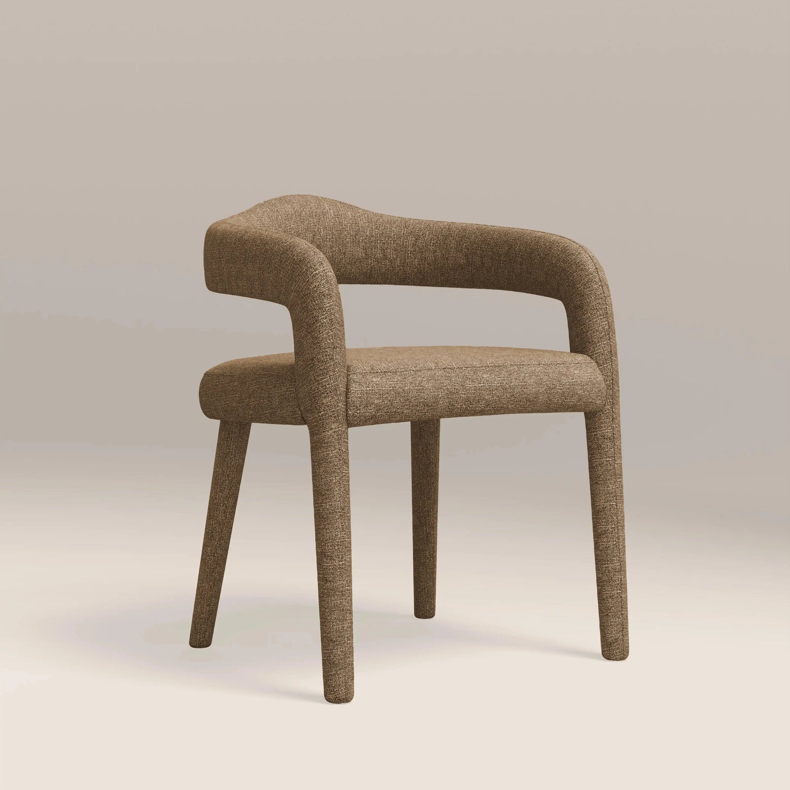 Ophelia Carver Dining Chair | Speckled Cappuccino Boucle