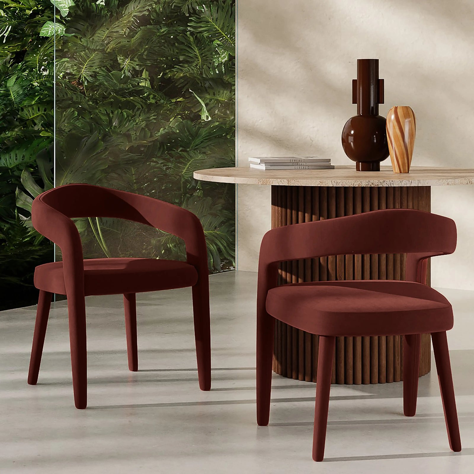 Ophelia Carver Dining Chair | Rust Sustainable Velvet