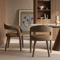 Ophelia Carver Dining Chair | Speckled Cappuccino Boucle