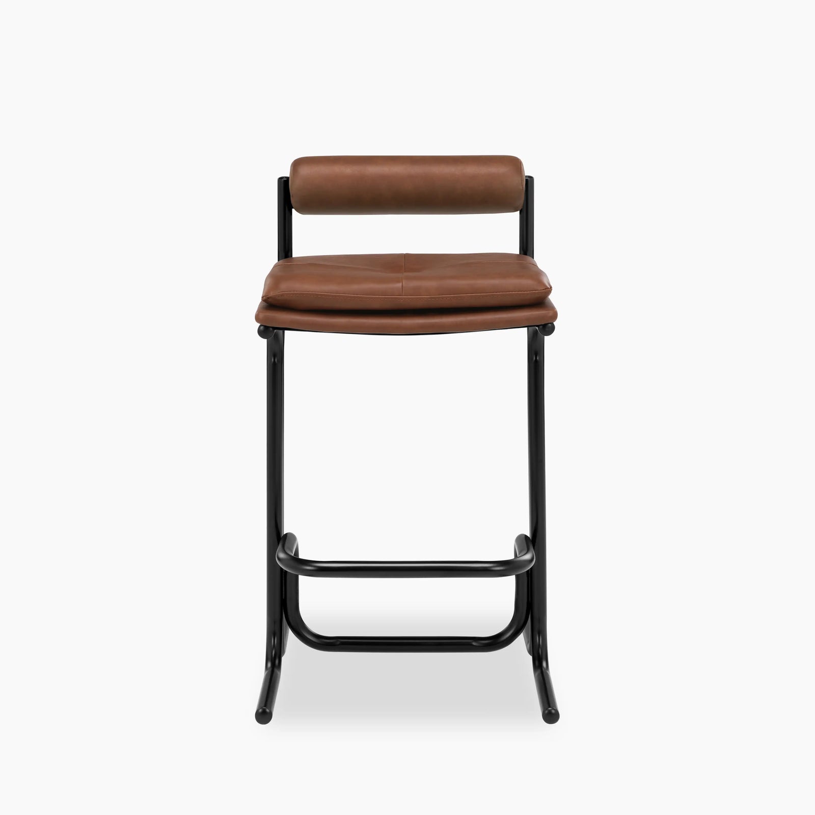 Wilbur Kitchen Stool | Vintage Tan Faux Leather & Black