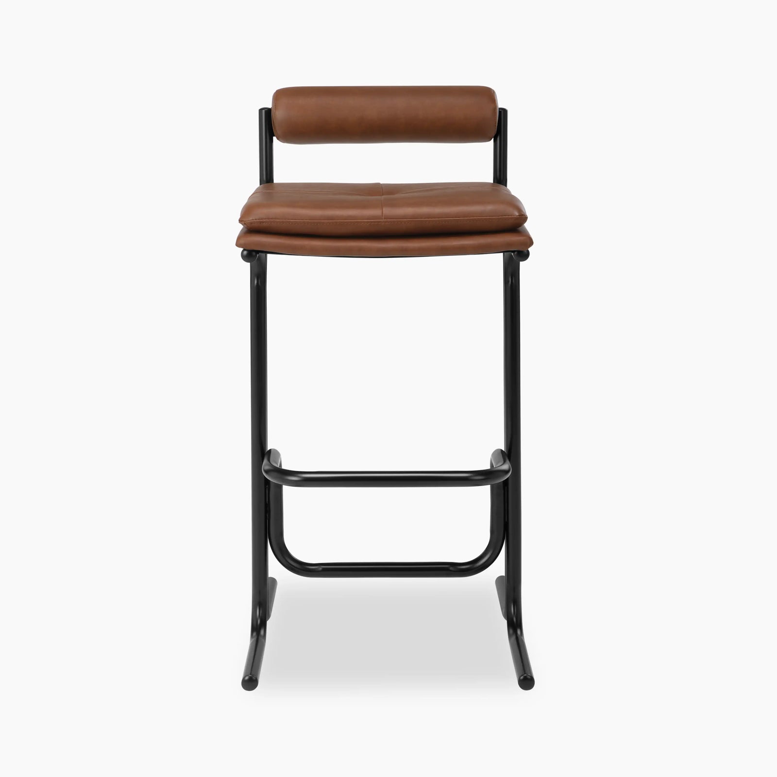Wilbur Bar Stool | Vintage Tan Faux Leather & Black