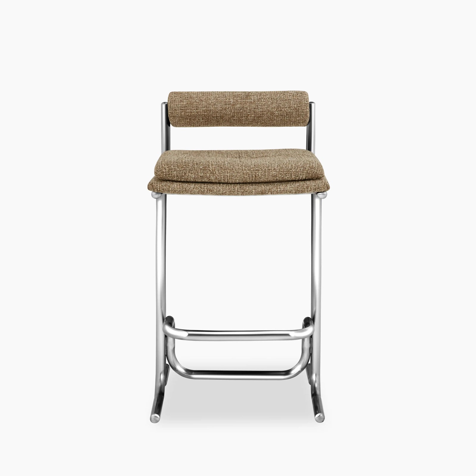 Wilbur Kitchen Stool | Speckled Cappuccino Boucle & Chrome
