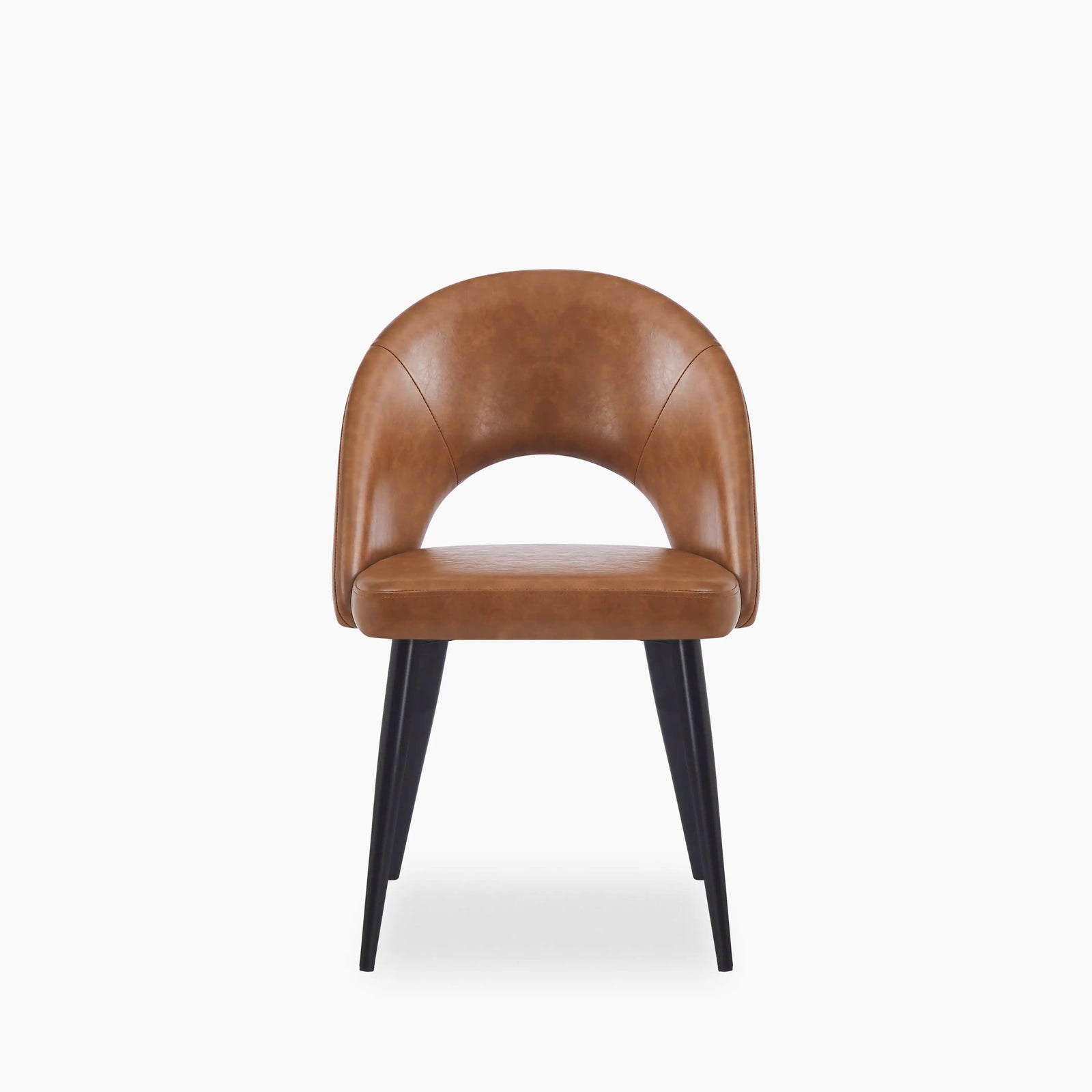 Lucille Dining Chair | Vintage Tan Faux Leather & Black