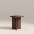 Hansen Round Wooden Side Table | Walnut
