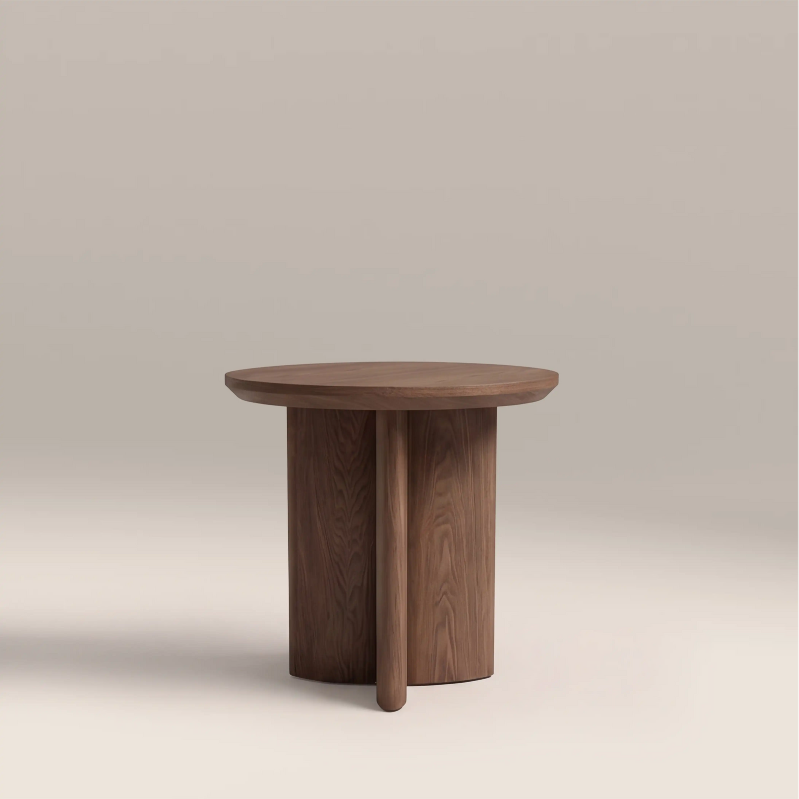 Hansen Round Wooden Side Table | Walnut