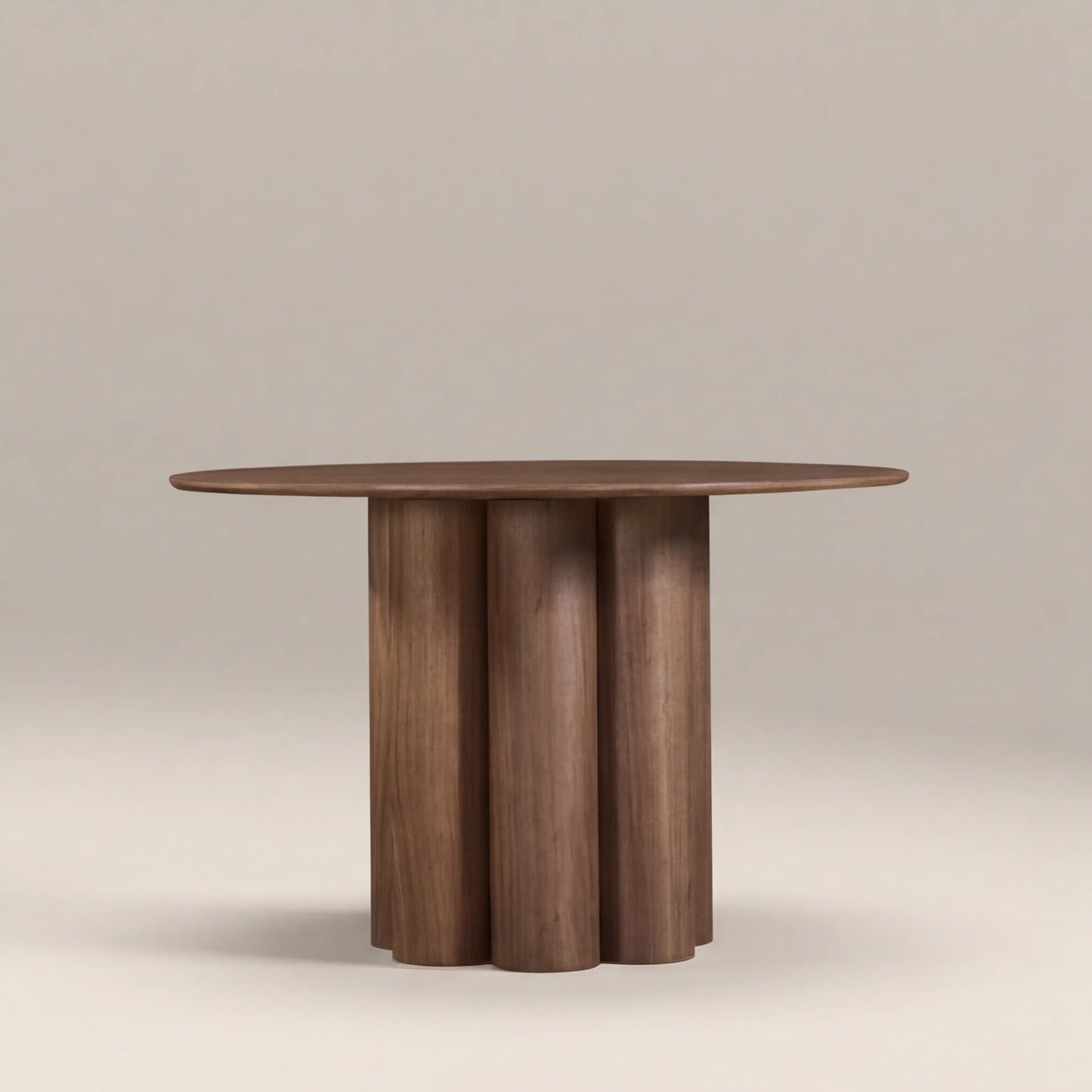 Noelle 4 Seat Round Wooden Dining Table | Walnut