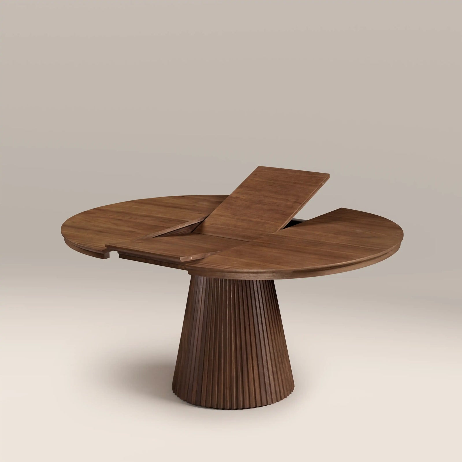 Eliza 4-6 Seat Round Wooden Extendable Dining Table | Walnut