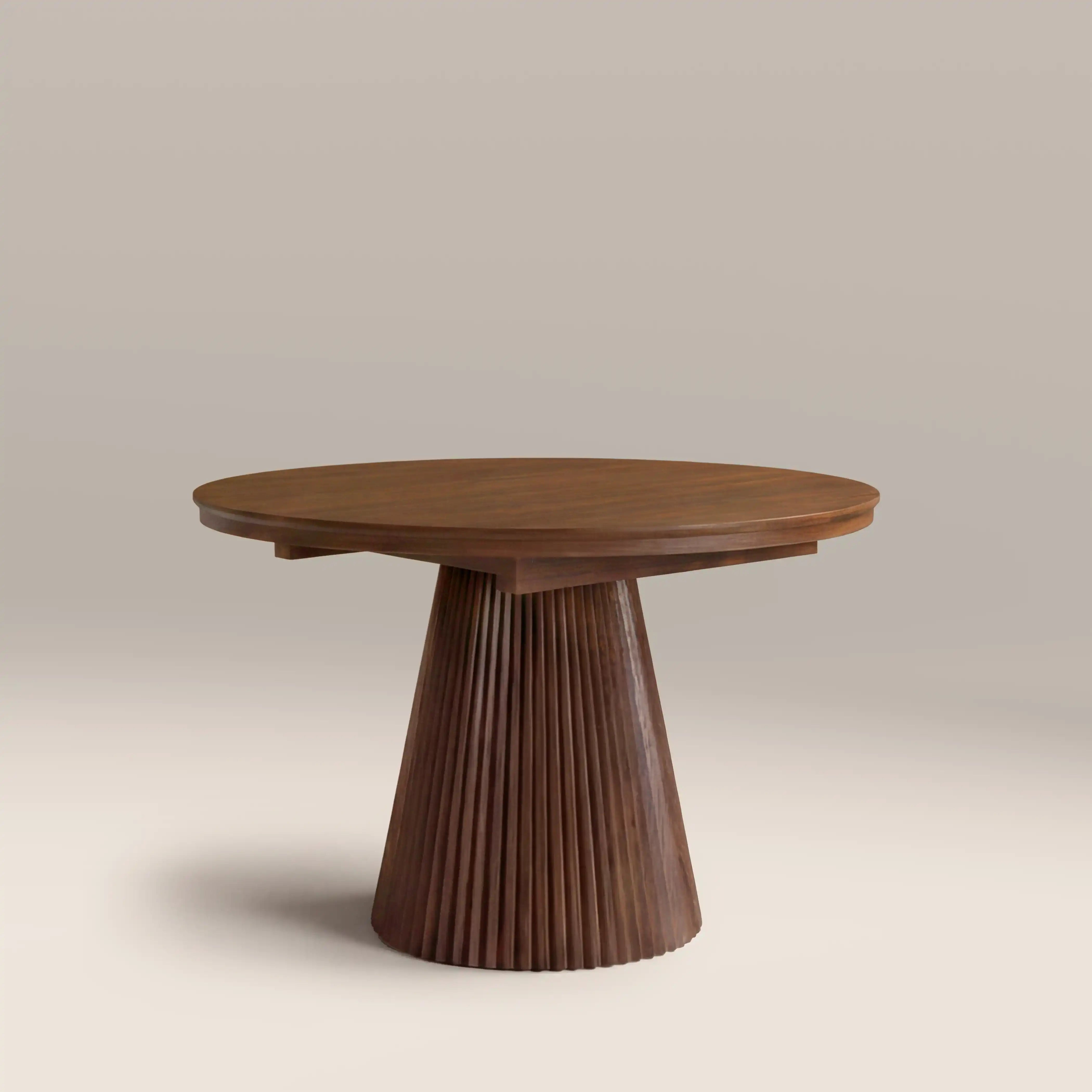 Eliza 4-6 Seat Round Wooden Extendable Dining Table, Walnut | Cult