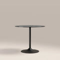 Ida 4 Seat Round Dining Table | Smoked Glass & Black