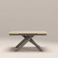 Adele 6-10 Seat Rectangle Extendable Dining Table | Natural Travertine Effect Sintered Stone & Latte